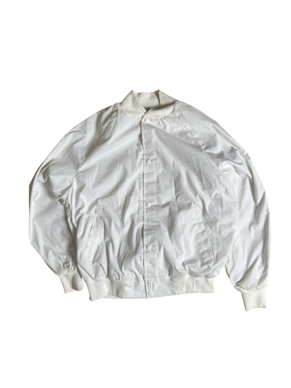 WestArk Jacket Mens L White Bomber Satin Lined Our Lady Of Guadalupe Embroidered